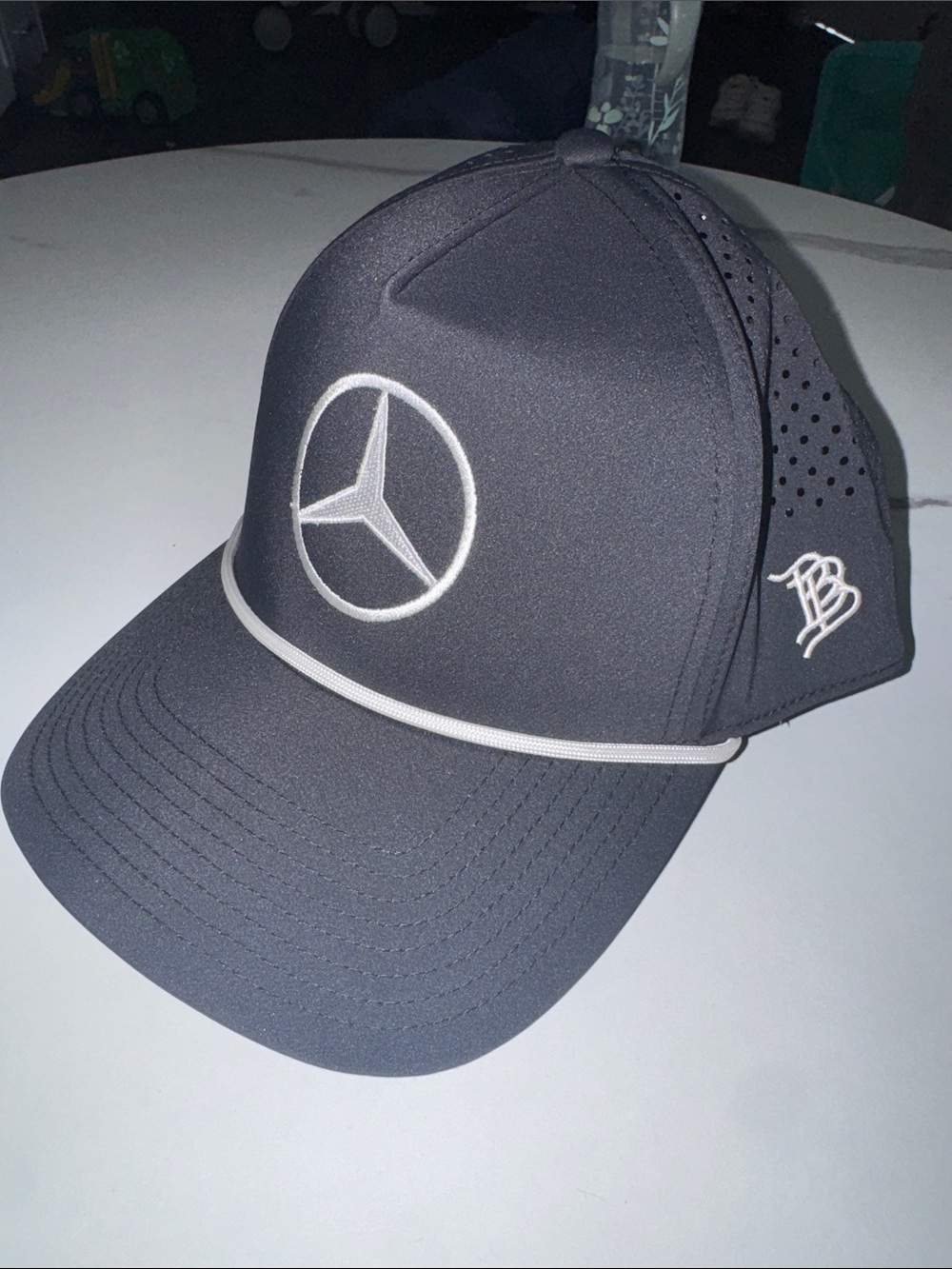 Mercedes-Benz Men's Black Logo Rope Trucker Cap